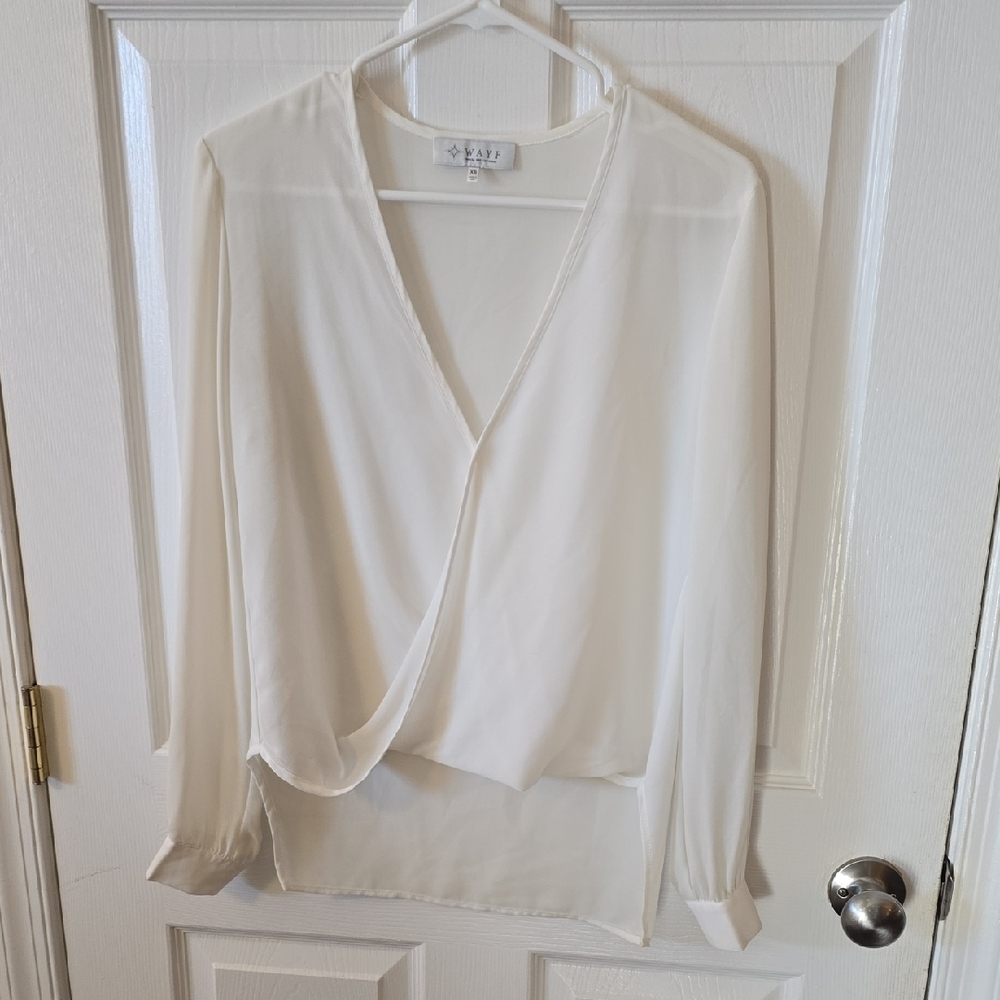 Wayf Ivory Hi Low Blouse